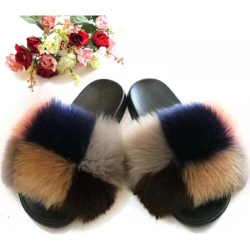 2021 New Women Furry Slippers Ladies Shoes Cute Plush Hair Fluffy Sandals Womens Fur Slippers Winter Warm Slippers Women TX414