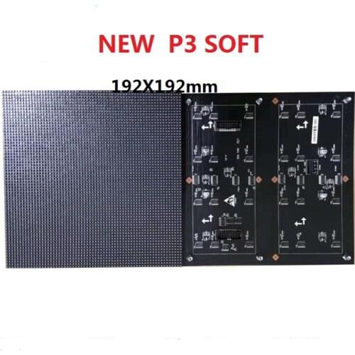 P3 Flexible 192x192mm 64x64 Pixels 32s Full Color RGB Curved Soft LED Display Module