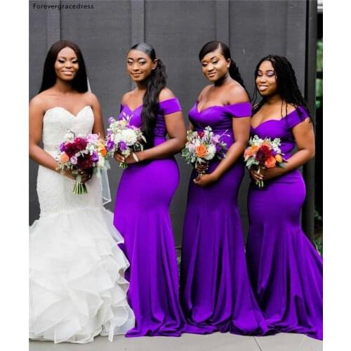 South African Purple Bridesmaid Dresses Summer Country Garden Wedding Party Guest Maid of Honor Gowns Custom Made