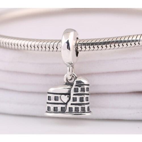Authentic S925 Silver Pendant Charm for Women Bracelet Bangle DIY Jewelry Colosseum Dangle Bead
