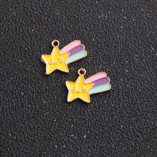 10pcs 17*14mm Alloy Metal Drop Oil Lucky Meteor Charms Pendant For DIY Bracelet Necklace Jewelry Making