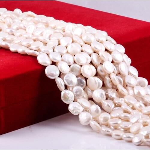 Button Freshwater Pearl Loose Beads 36 Cm For DIY Bracelet Earring Necklace Sewing Craft Jewelry Accessory