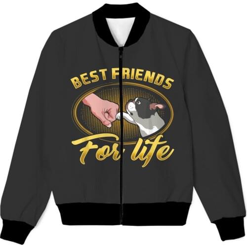 REAL American SIZE Dog Buds - Best Friends for Life Sublimation Print Zipper Up Jacket Plus SIze 4XL 5XL 6XL