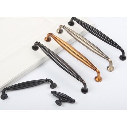 1PCS European Rural Vintage Bronze Cabinet Handles and Knobs Wardrobe Drawer Door Pulls Furniture Hardware