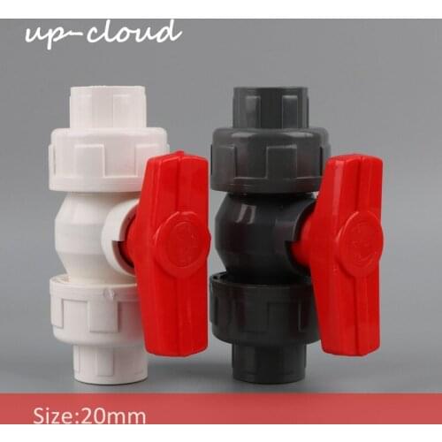 1pc 20mm to 20mm PVC ball valve union joint slip shut valve 1/2" PVC pipe fittings plumbing adapter accessory water pipe union