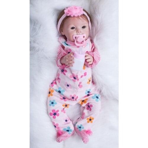 22inch reborn silicone babies dolls reborn-baby simulation educational princess dolls realistic cute Xmas birthday gift