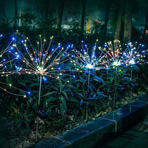 90/150 LED Firework Lights Outdoor Waterproof Solar Fairy Lights For Garden Path Patio Christmas Holiday Decoration Lawn Lamp