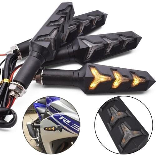 Universal Motorcycle 12V LED Turn Signal Lights Indicators Flowing Lights For YAMAHA YZF R1 R15 R25 R3 R125 MT25 MT03 MT15