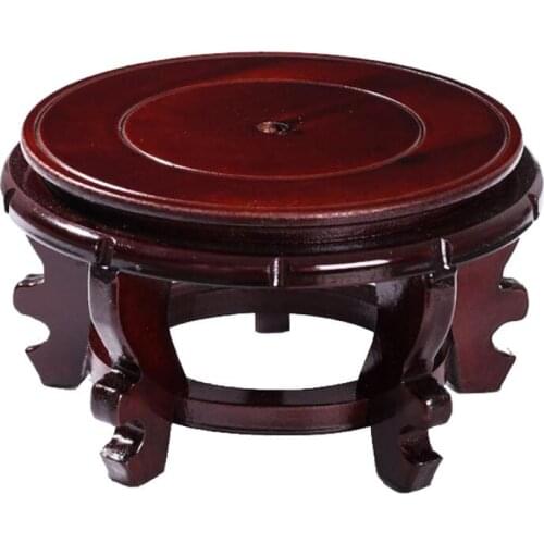 Select size bottom Seat Wood Round Crafts Vase Aquarium Stone Bonsai Kistler Flower Pot Wooden Frame Tray Decoration bottom Seat