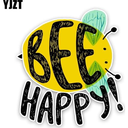 YJZT 14CM15.1CM Interesting Lovely Cartoon Bees Colored PVC High Quality Car Sticker Graphic Decoration C1-5205