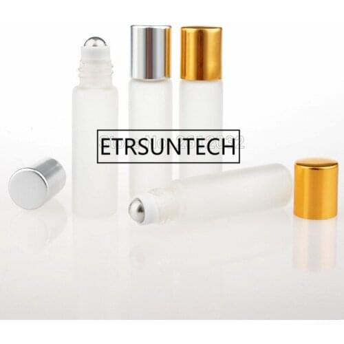 1000pcs 5ml Frosting Glass Roll On Essential Oil Empty Perfume Bottle 5ml Stainless Steel Roller Ball Refillable Makeup Tools