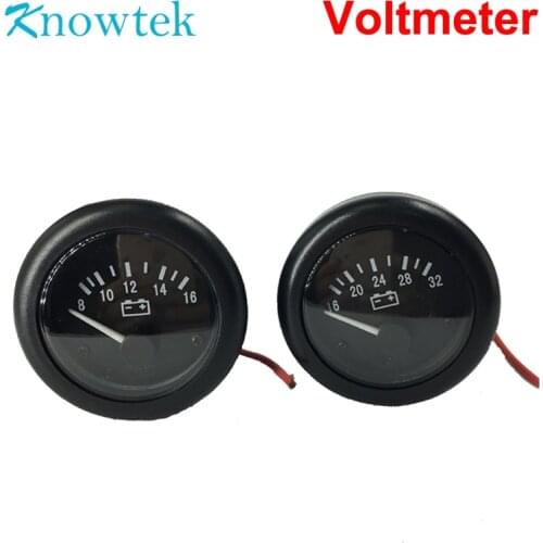 12V 24V Voltmeter gauge VDO type Voltage Meter 8V~16V 16V~32V 2"/52mm w/harness