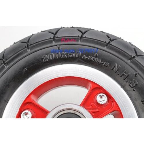 200x50 Tyre Inflation Electric Vehicle alloy tire 8 inch RED Electric Scooter Tyre With Wheel red Hub 8" Scooter