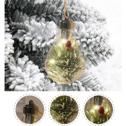 5pcs Led Decoration Transparent Christmas Ball Christmas Tree Pendant Gift Home Indoor Decor Christmas Ornament Plastic Bulb