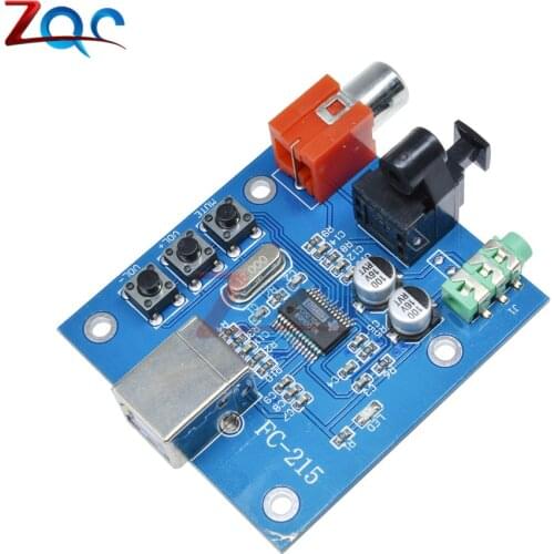 5V USB Powered HIFI PCM2704 DAC to S/PDIF Sound Card Decoder Board 3.5mm Analog Output F/PC Module