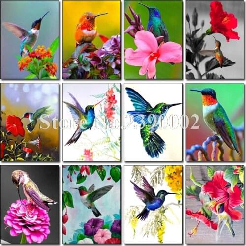 5D DIY Diamond Painting Colorful Squirrel Animals Trochilidae Mosaic Embroidery Animal 3D Cross Stitch Needlework Crafts Decor