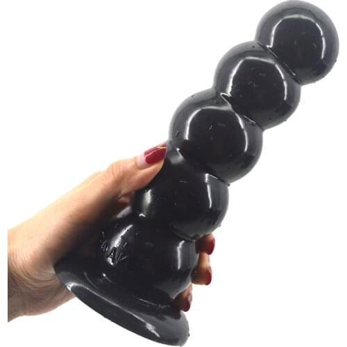 FAAK Butt Plug Suction Black Dildo Beads Anal Plug Sex Toys For Sex Shop Flexible Dick Women Men Fake Penis Anus Massage Balls