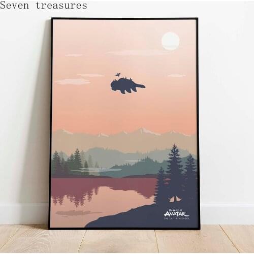 Avatar Fan Retro Poster Art Home Decor Minimalist Aang Canvas Painting for Living Room No Frame Vintage Landscape Wall Pictures