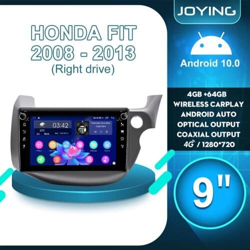 Radio Pantalla 1 Din Android 10 Car Radio 4GB 64GB 1280*720 Central Multimedia Carplay For Honda Fit Jazz 2008 2013 Right Drive