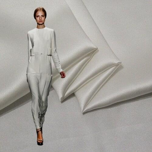19 mm 22 mm Elastic Silk Satin Fabric 95% mulberry silk 5% spandex off white color 140cm 108 cm wide 10 m small wholesale