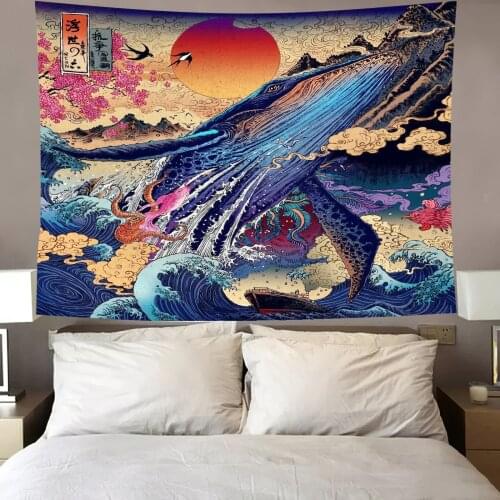 Wave Print Tapestry Decoration Mandala Tapestry Indian Home Decor Big Hippie Wall Hanging Blanket