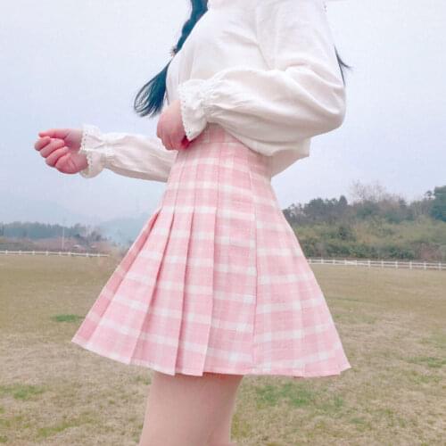 Harajuku Women Skirt Preppy Style Pleat Skirts Japanese Mini Cute School Uniforms Saia Faldas Ladies Jupe Kawaii Skirt