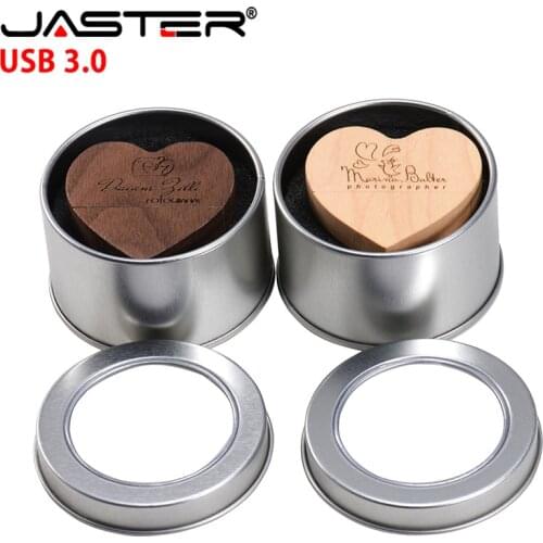 JASTER maple wood Walnut heart +box model usb3.0 32GB usb flash drive usb3.0 pendrive 4GB 8GB 16GB LOVE best gift