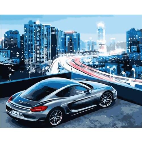 City Car DIY Oil Painting By Numbers Kits Drawing Canvas HandPainted Wall Art Pictures Coloring By Numbers Modern Home Decor