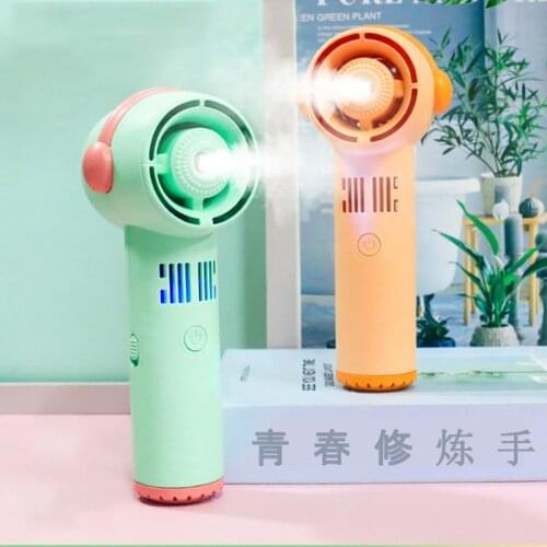 Mini Handheld Bladeless Fan USB Charging Portable Automatic Mist Spraying Humidifier Air Cool Spray Leafless Ventilator Fans
