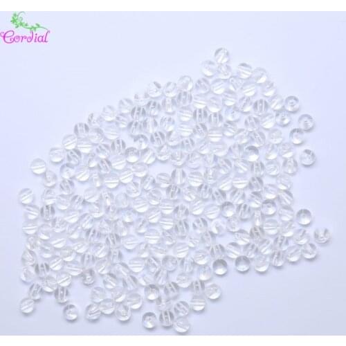 Fashion Cheap Wholesale 5mm 1000Pcs Smooth Round Plastic Clear Spacers Beads Acrylic Beads For Necklace Making KQWB-668013