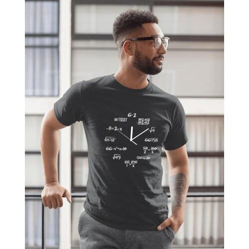 Fashion Math Clock Print Men Funny T-shirt Short Sleeve O-neck Streetwear Male Harajuku Tshirt Cool Summer T Shirts Tees Tops