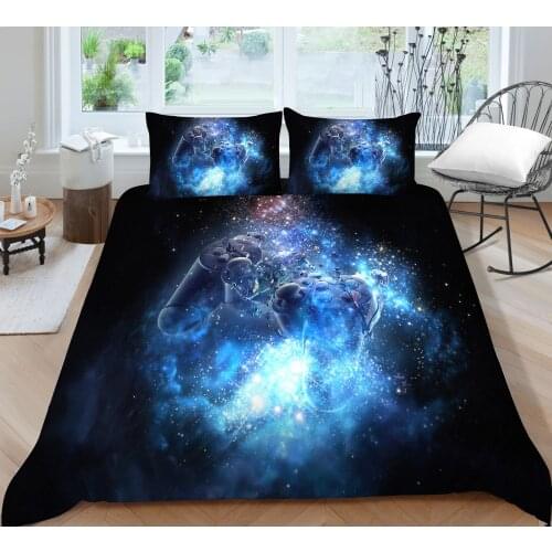 Fashion Galaxy Background and Game Pad Printing Bedding set Quilt cover with pillowcases Home Textiles Bedroom Decor