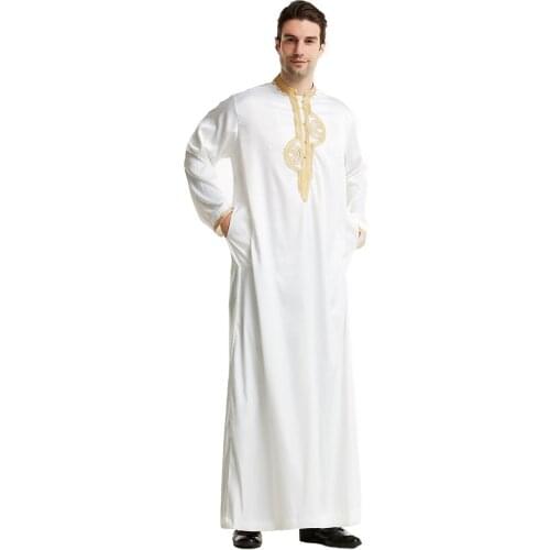 Islamic Clothing Men Muslim Robe Arab Thobe Ramadan Costumes Arabic Pakistan Saudi Arabia Abaya Dubai Full Sleeve Kaftan Jubba