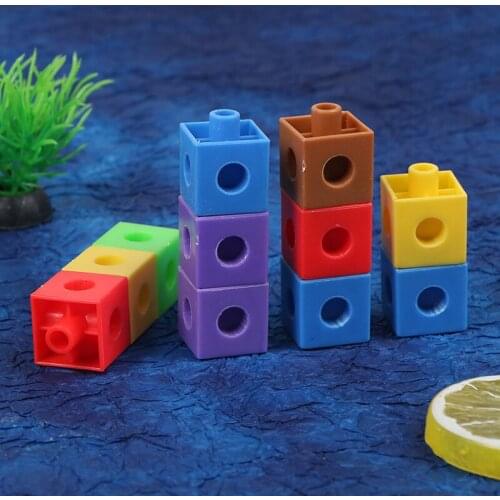 30Pcs/Set Color Cubes Snap Assembling Toys Manipulative Math Kids Connecting Toy