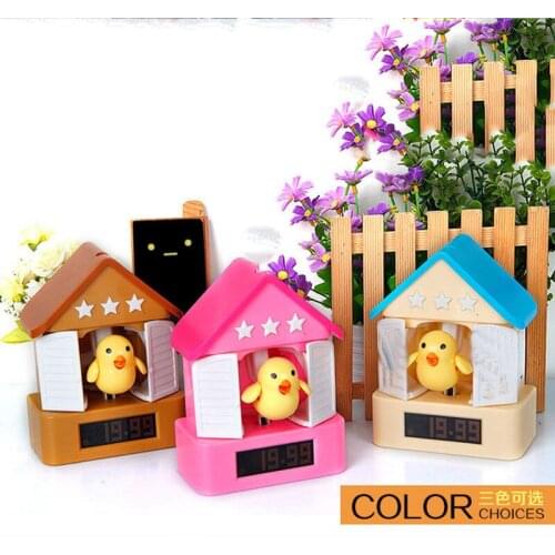 Small Creative Alarm Clock Mute Electronic Table Clock Bird Alarm Clock Cuckoo Clock Gift Idea Wekker Analoog Home Decor DD60AC