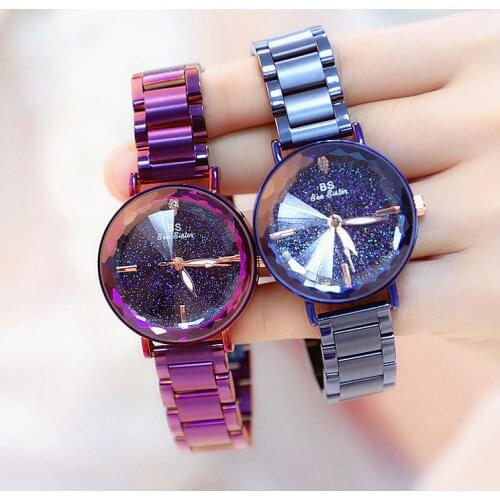 New Arrivals Luxury BS Brand Lady High Quality Bule Crystal Bracelet Watch Women Luxury Blue Diamonds Rhinestone Bangle Hot Sale