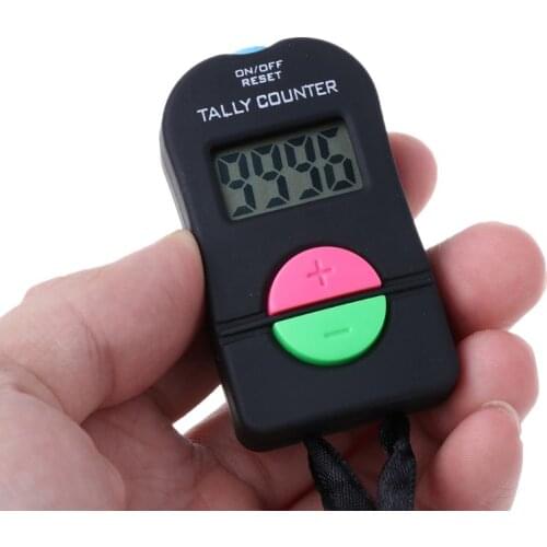 OOTDTY 1PC Electronic Counter Work Count Person Flow Point Device Manual Chanting Display Button Can Add and Subtract Counter