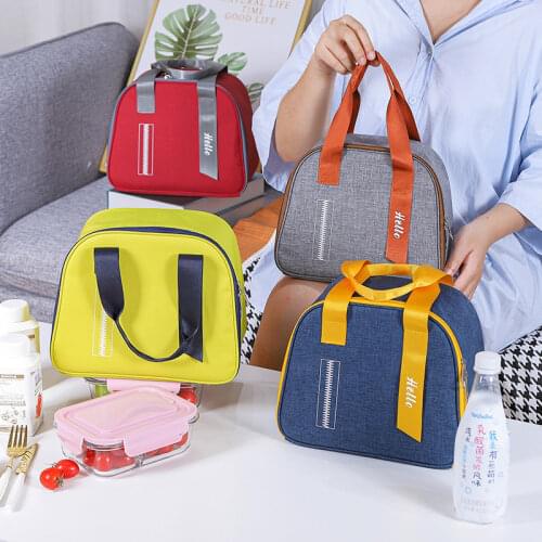 4-Colour Portable Insulated Canvas Lunch Box Bag Thermal Tote Cooler School Picnic Bento Pouch Food Container Storage Bags