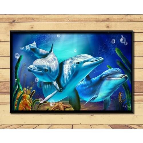 Dolphin Lovely Marine Animal (11) Wall Posters Prints Silk Art Painting For Home Wall Bedroom Decor
