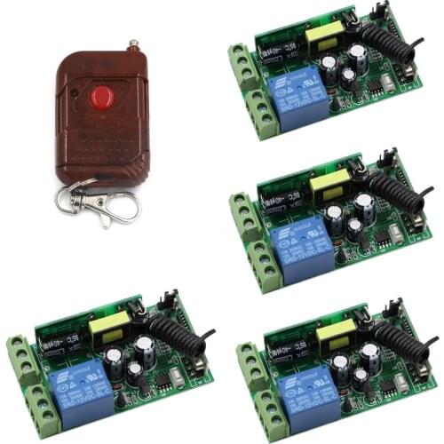 Free Shipping AC 85V-250V 1 Channel Controller Wireless Garage Door Remote Control Light Switch Receiver Board & Transmitter