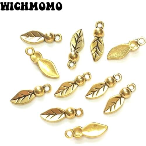 Clearance Fashion 30pcs 19*6MM Zinc Alloy Gold Small Leaves Charms DIY Jewelry Earrings Accessories
