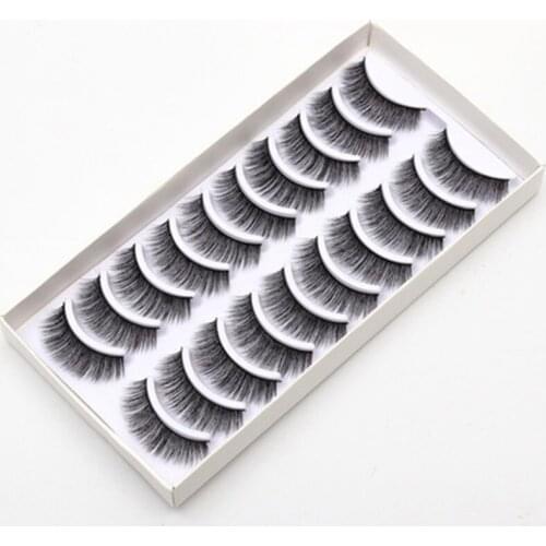 10pairs Eyelashes 3D Multilayer Lashes Natural long Cross False Eyelashes Handmade Reusable Eyelashes Extension for Makeup