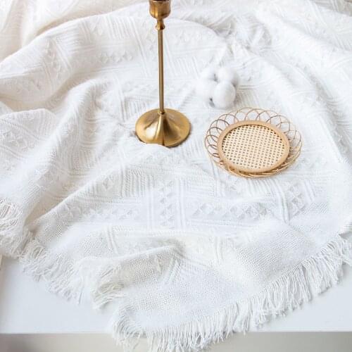 Tablecloth Embroidery Lace White Vintage Kitchen Tea Coffee Table Cover Cloth for Party Wedding Hotel Decor coffee table