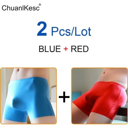 2 Pcs/Lot Hot selling mens underwear long seamless boxer pants sexy translucent brand mens underwear Integrated forming pants