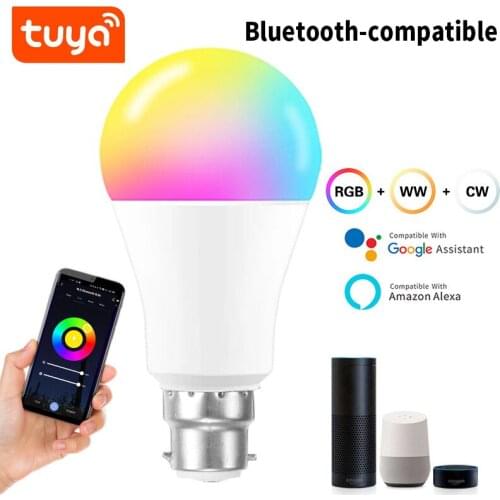 Smart Tuya Bluetooth-compatible Smart Led Bulb E27/B22 RGB Dimmable APP Control 10W 1000LM Led Light Bulbs Smart home
