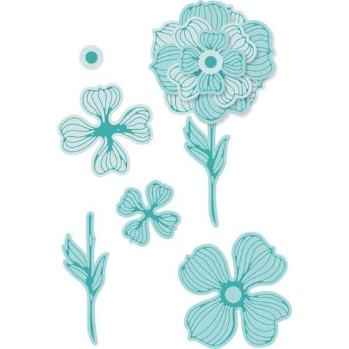 Thoughful Blooms Flower Metal Cutting Dies Hot Foil Plate DIY Embossing Die Cut Scrapbooking Stencils Hot Stamping Foil 2020