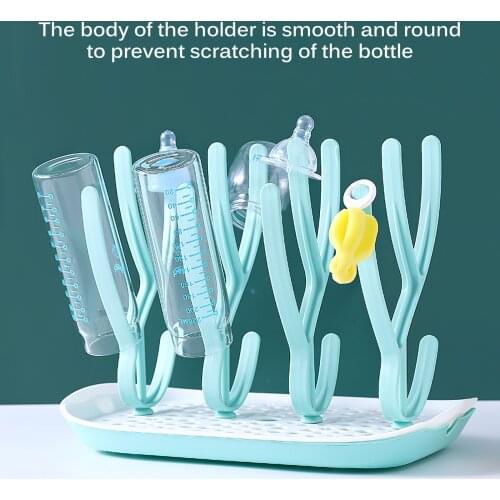 Infant Baby Bottle Drying Rack Detachable Multifunctional Baby Milk Bottle Drainer Hanger Cleaning Drainer Feeding Cup Holder