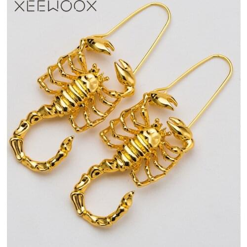 XEEWOOX 2019 Modern Minimalist Gold Color Scorpio Metal Dangle Earrings for Women Simple Geometrical Ear Drop Earrings