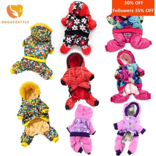 Winter Dog Jumpsuit Coat Warm Four-leg Hoodies Pet Clothing For Small Dog Cat Dachshund Winter Clothes Puppy Clothing Outfit