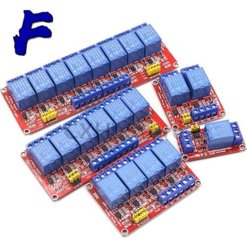 1/2/4/8 Road 5V Relay Module Optocoupler Isolation High and Low Level Trigger Single Chip Microcomputer Red Board